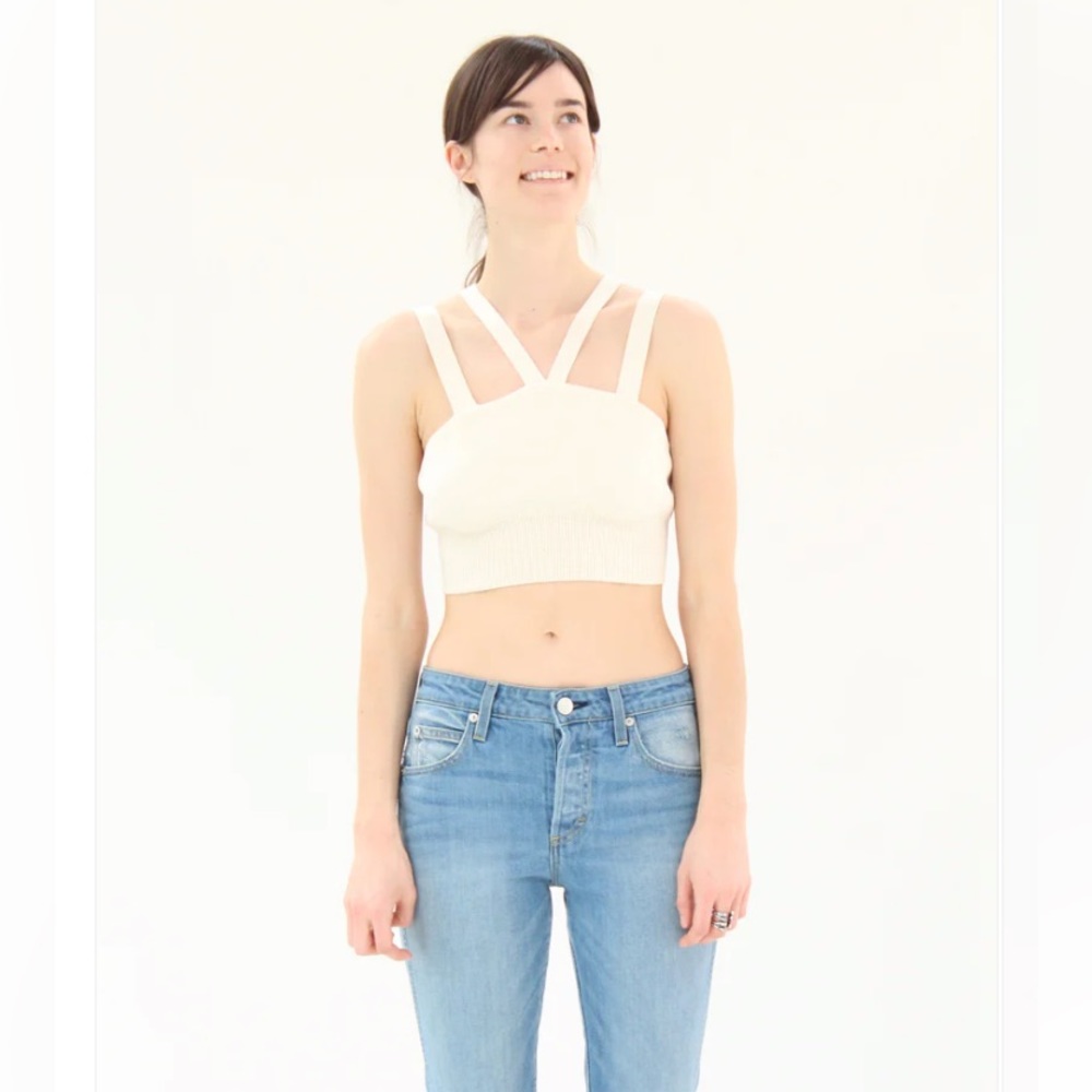 DIARTE / Beklina cream knit crop top size small EUC